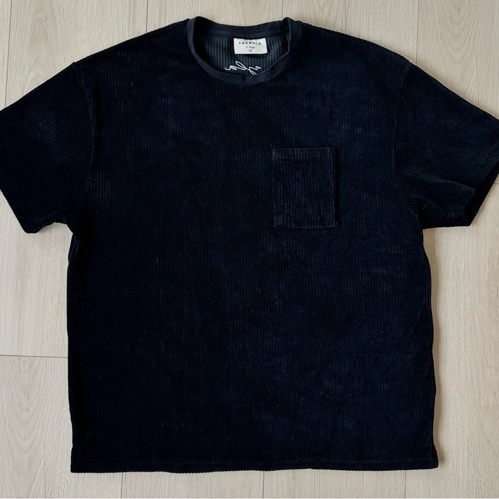 YoungLA Black Corduroy Men's Tee